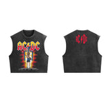 AC/DC Designed Oversized Vintage Vest
