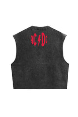 AC/DC Designed Oversized Vintage Vest