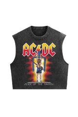 AC/DC Designed Oversized Vintage Vest