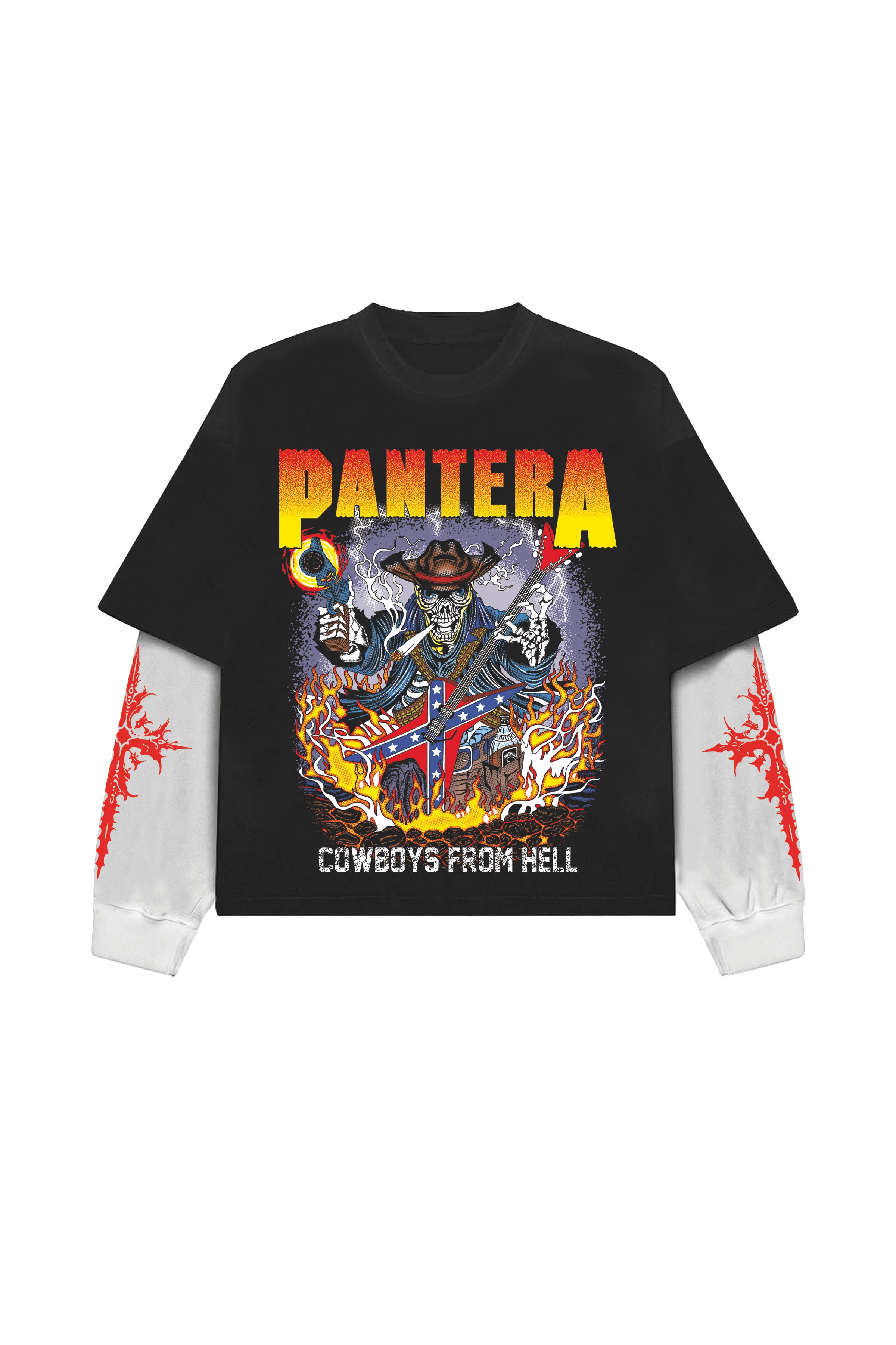 Pantera Designed Oversized Long Sleeve T-shirt