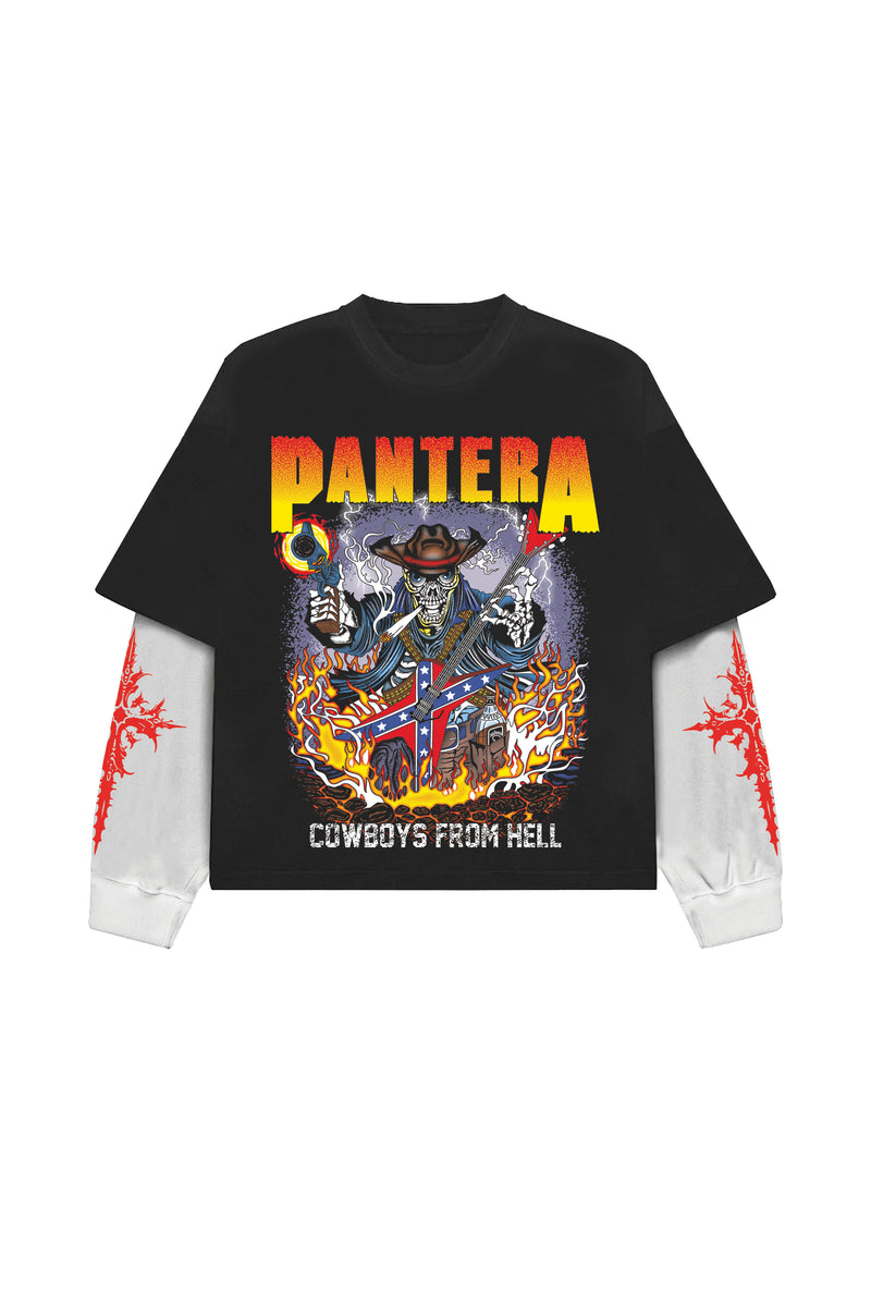 Pantera Designed Oversized Long Sleeve T-shirt